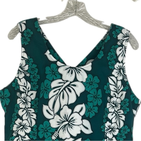 Vintage Jade Fashions Green White Made in Hawaii Tropical Floral Dress XXL READ - Picture 11 of 11
